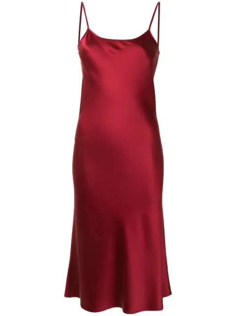 VOZ midi silk slip dress Red VD06M