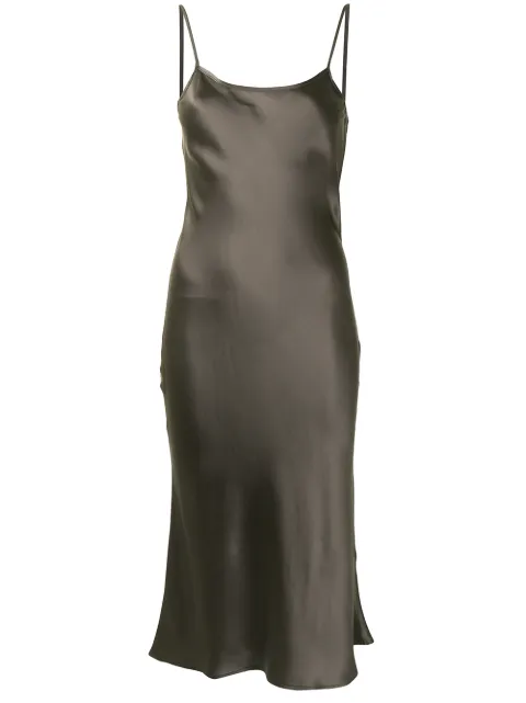 VOZ midi silk slip dress Brown VD06M