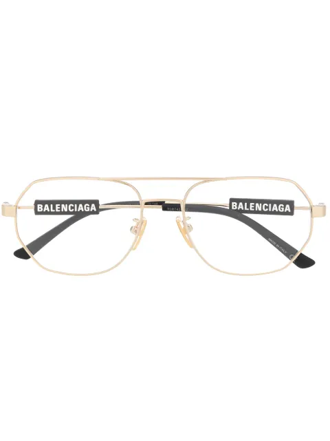 Balenciaga Eyewear logo pilot glasses Black BB0117O003