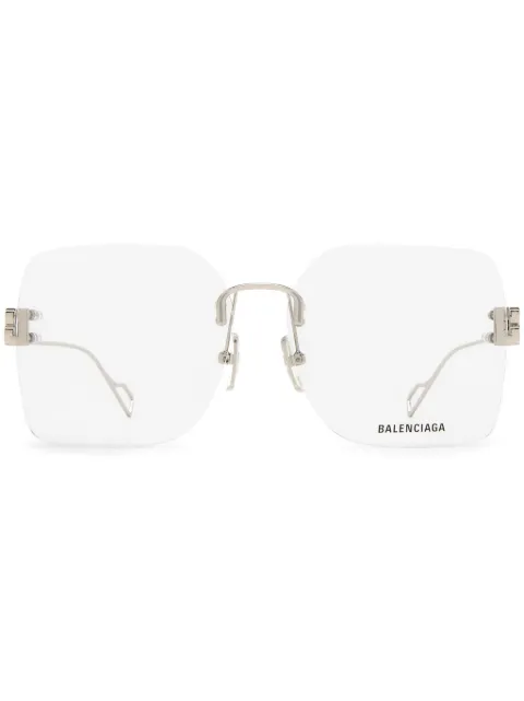 Balenciaga Eyewear BB rimless glasses Silver BB0113O002