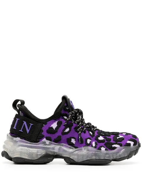 Philipp Plein Runner leopard-print sneakers Purple A20SWSC1934PTE003N