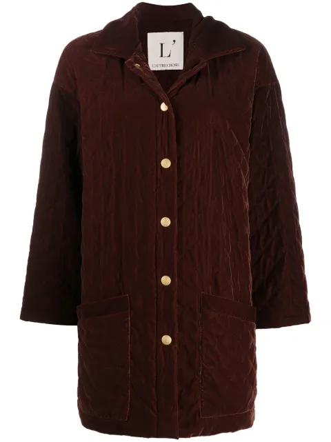 L'Autre Chose quilted velvet jacket Brown B158046131A