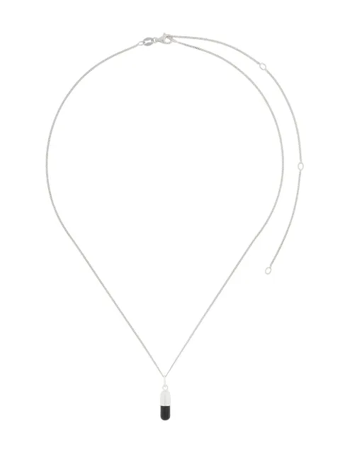 True Rocks two-tone pill pendant necklace Silver TRNEWMINIPILLPENDANTSILVERANDBLACK