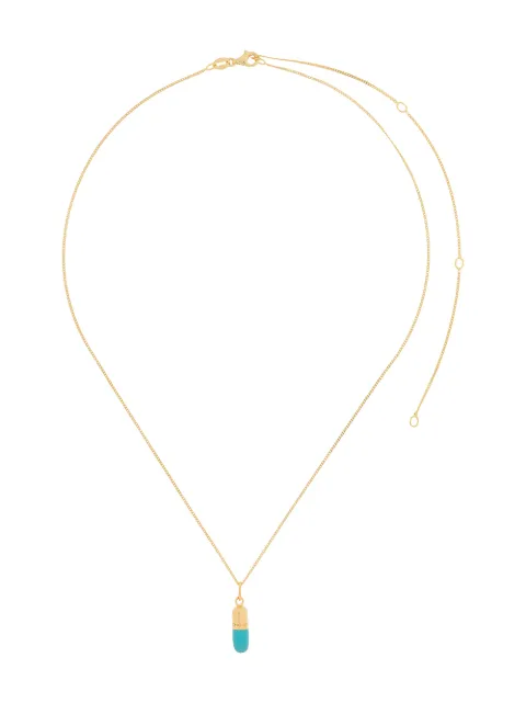 True Rocks two-tone pill pendant necklace Gold TRNEWMINIPILLPENDANTTURQUOISEANDGOLD
