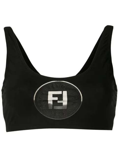 Fendi Pre-Owned 1990s sheer logo bikini top Black 18109002