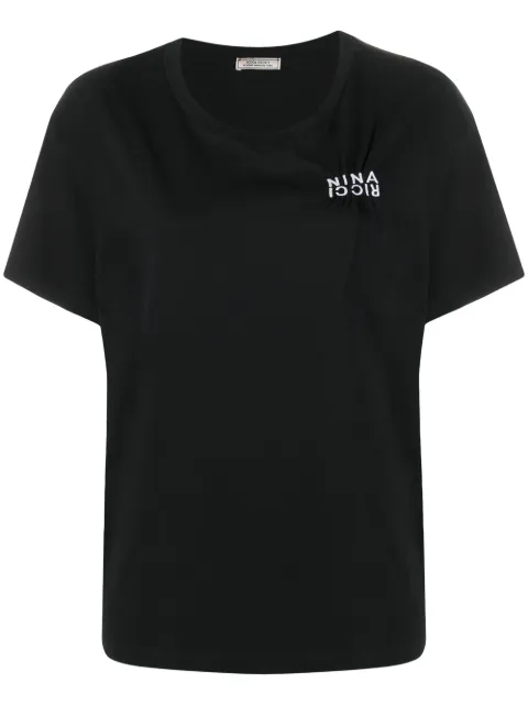 Nina Ricci embroidered-logo t-shirt Black 20AJTO056CO0952