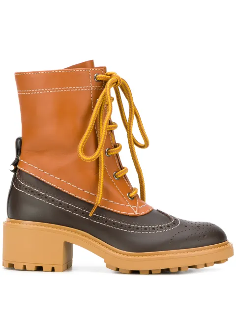 Chloé Franne combat boots Brown CHC20W38136