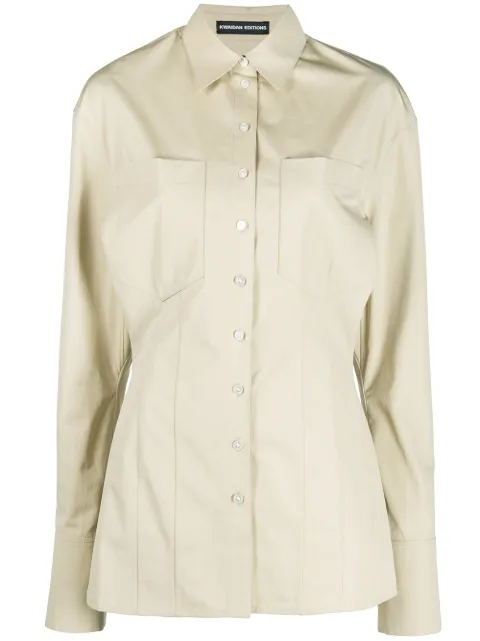 Kwaidan Editions patch pocket shirt Neutrals AW20WT041WCS