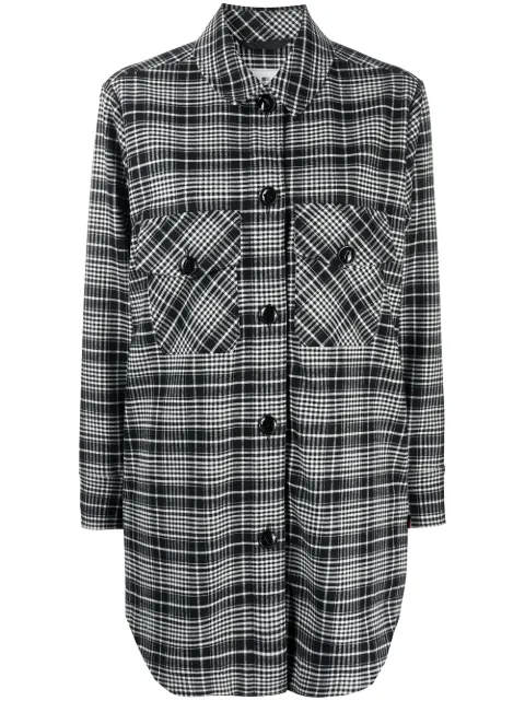 Woolrich longline check shirt Black WWOS0030FRUT2376