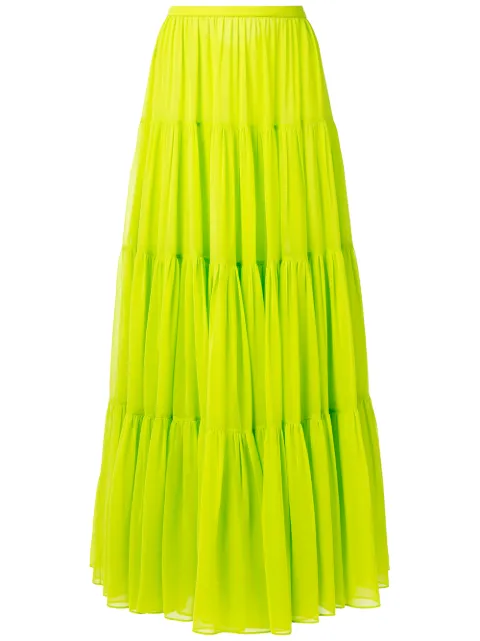 Valentino Garavani tiered maxi-skirt Green BRA5W75HG