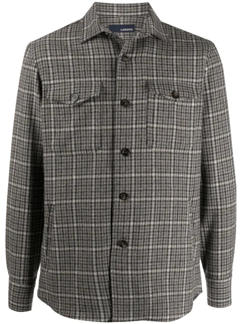 Lardini check button-up shirt jacket Brown IMELIOWIMC1290