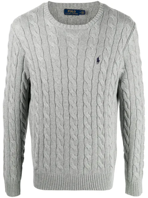 Polo Ralph Lauren cable knit knitted sweatshirt Grey 710775885013