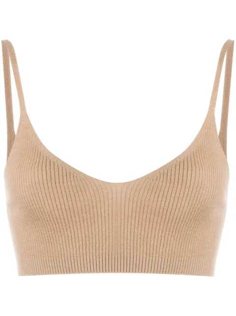 Cashmere In Love ribbed-knit cropped top Neutrals ALESSI