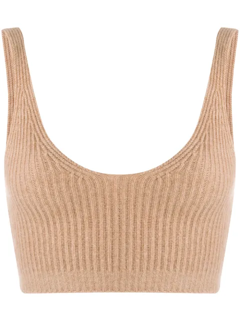 Cashmere In Love Reese ribbed-knit cropped vest Neutrals REESE