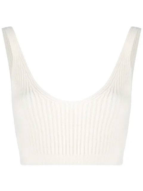 Cashmere In Love ribbed knit cropped vest Neutrals REESE