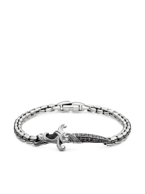 David Yurman sterling silver Waves Dagger bracelet (5mm) Black B15538MSSABD