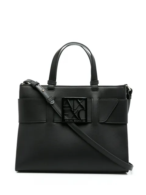 Armani Exchange logo belt-strap tote bag Black 9426890A874