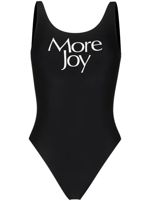 More Joy logo print swimsuit Black MJWS01LYCRA