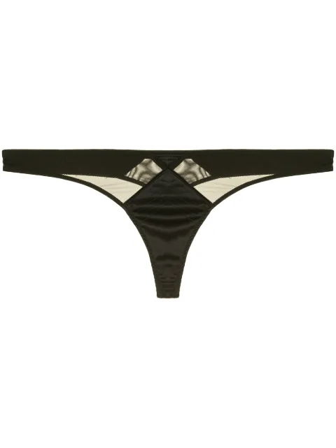 Fleur Du Mal Top Stitch thong Black PY00820100