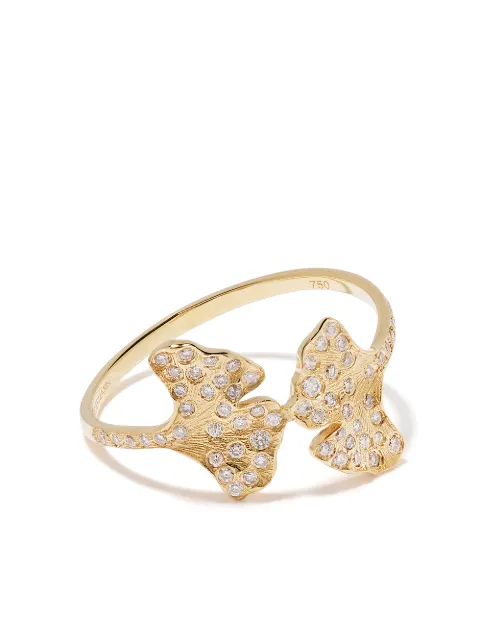 Aurelie Bidermann 18kt yellow gold Ginkgo diamond ring Gold GINBA01D1YG