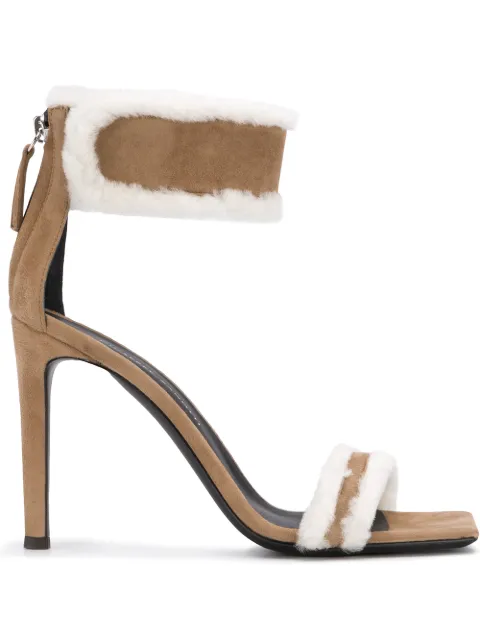 Giuseppe Zanotti 105mm Vanilla Winter shearling-trimmed sandals Brown I000070