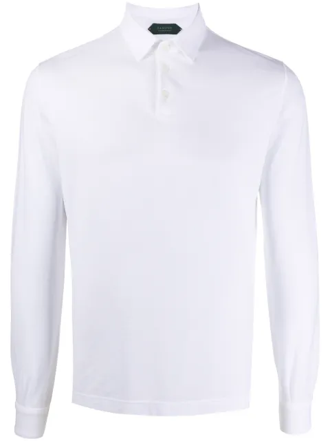 Zanone point-collar long sleeved polo shirt White 811819Z0380