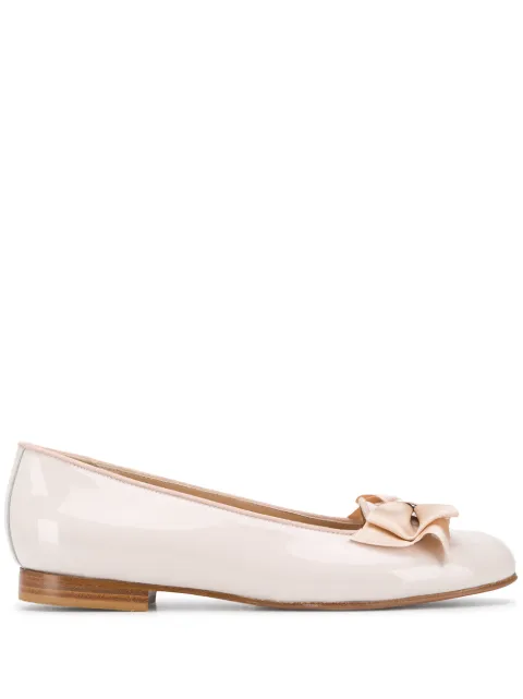Scarosso Cloe patent leather ballerina shoes Neutrals CLOEBALLNUDPATE