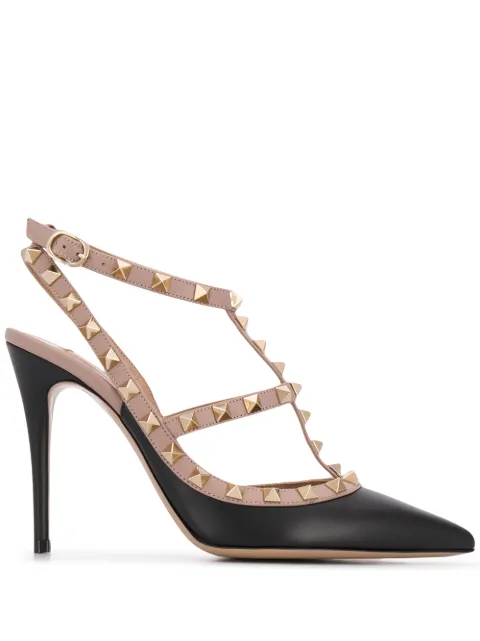 Valentino Garavani Rockstud ankle strap pump 100 mm Black WS0393VOD