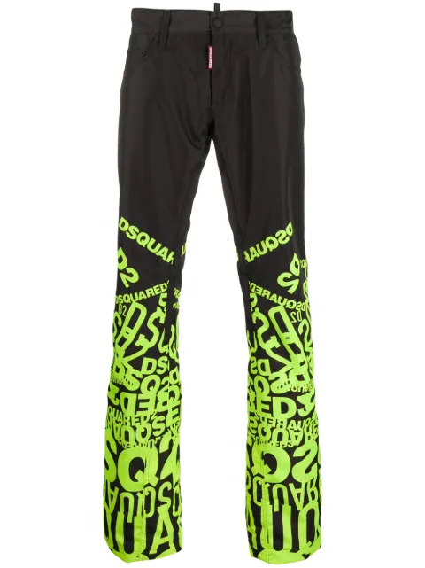 DSQUARED2 logo-print wide-leg trousers Black S71LB0791S53359
