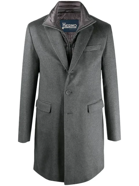 Herno single-breasted layered coat Grey CA0091U38020