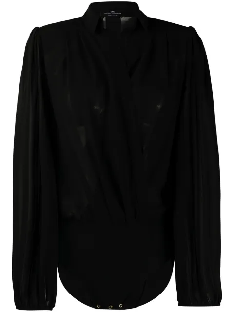 Elisabetta Franchi wrap-front shirt body Black CB009