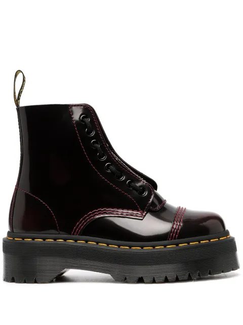 Dr. Martens gloss lace-up ankle boots Red DMSSINCCRAC25233600