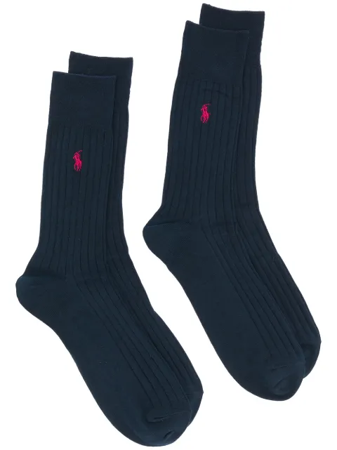Polo Ralph Lauren pony motif ribbed socks Blue 449655209002