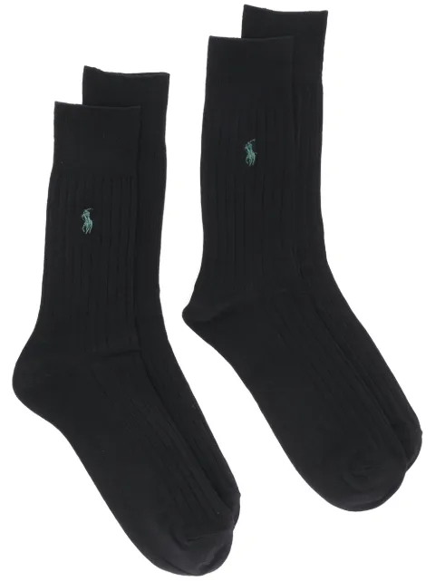 Polo Ralph Lauren pony motif ribbed socks Black 449655209001