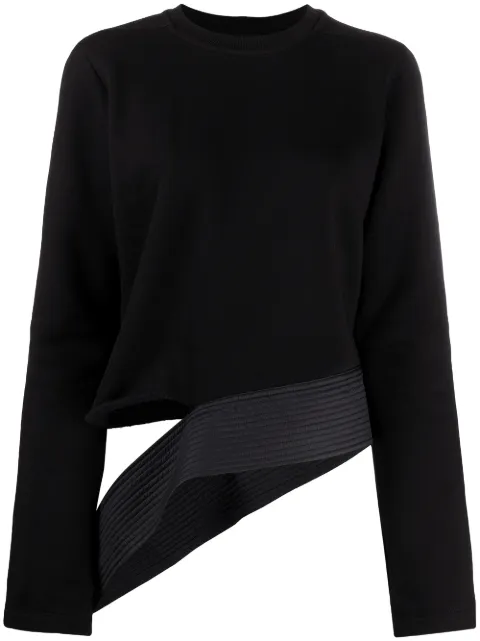 Rick Owens DRKSHDW asymmetric long-sleeved top Black DS20F1233FND