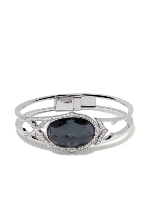 Stephen Webster 18kt white gold Crystal Haze Love diamond, quartz and hematite bangle Silver WB0142
