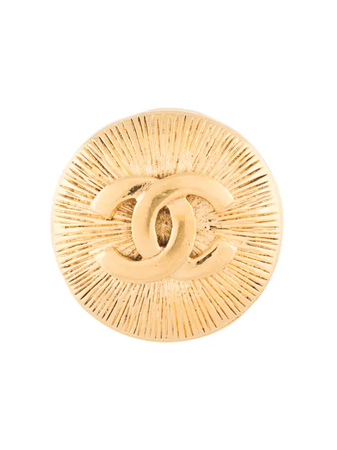 CHANEL Pre-Owned 1990s CC logo brooch Gold B1136