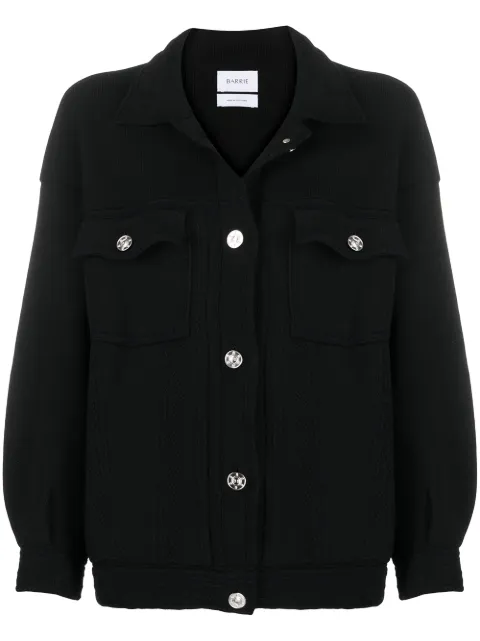 Barrie contrast-stitching denim-effect jacket Black C85224