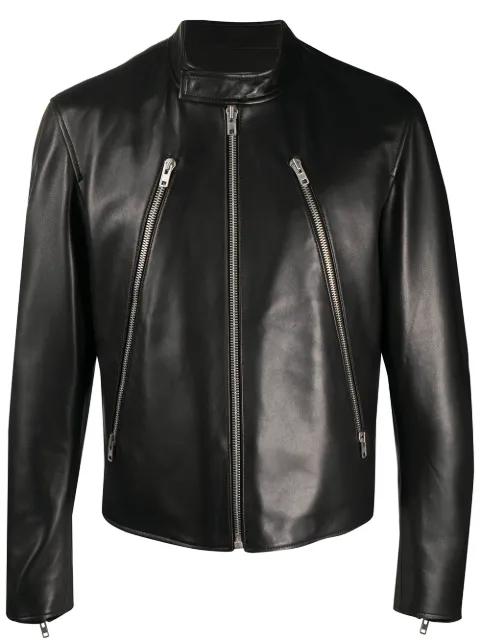 Maison Margiela zip-detail leather jacket Black S50AM0489SY1460
