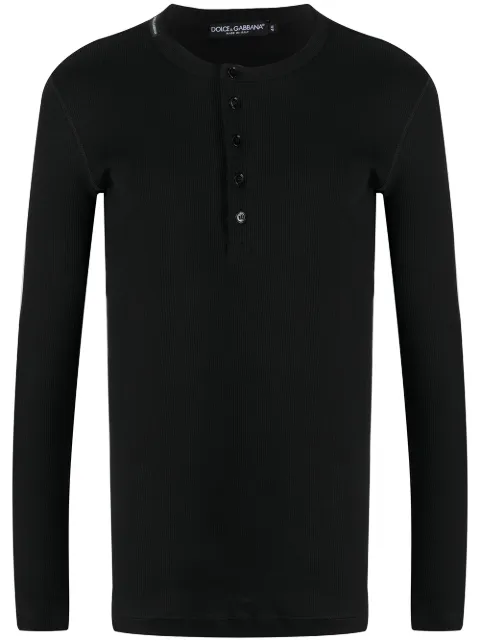 Dolce & Gabbana fine-rib cotton T-shirt Black G8LA8TFU7AV