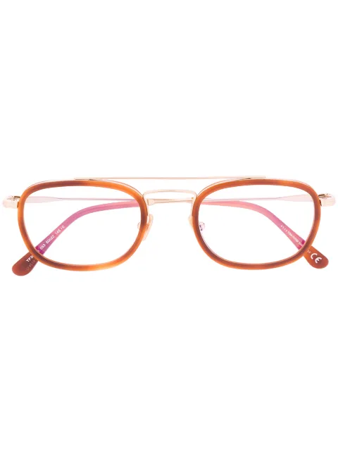 TOM FORD Eyewear oval-frame glasses Brown FT5677B