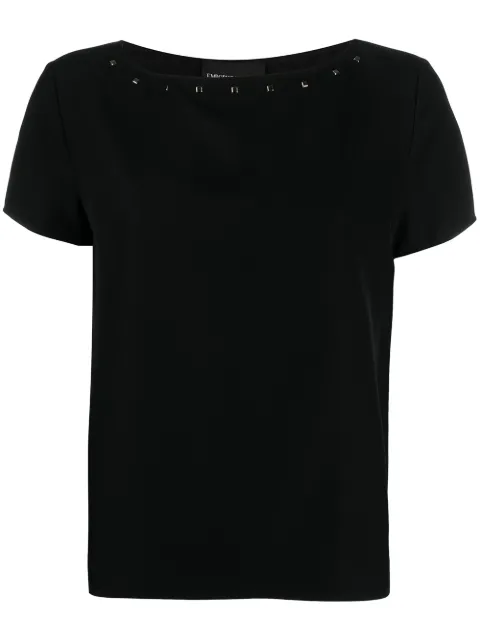 Emporio Armani studded boat neck T-shirt Black 6H2K732NNEZ