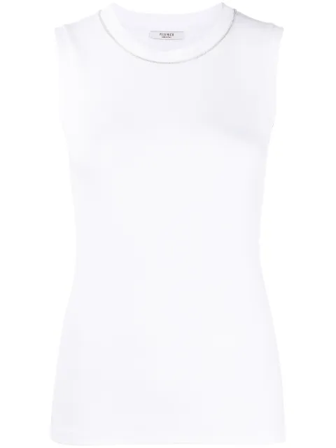 Peserico beaded-trim tank top White S08700J005669