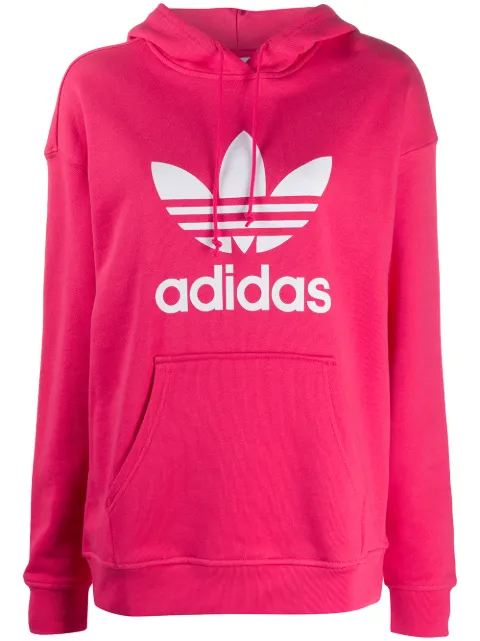 adidas logo print hoodie Pink GD2439