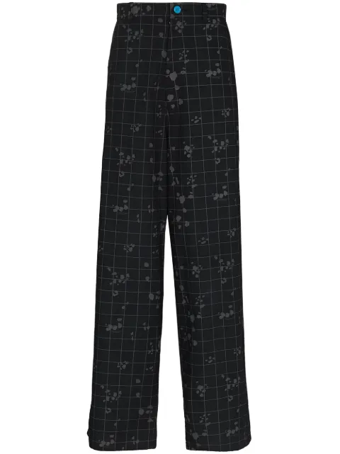 Undercover check-pattern loose-fit trousers Black UC1A45041