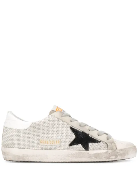 Golden Goose Super-Star trainers in leather with black star Neutrals GWF00101F000313