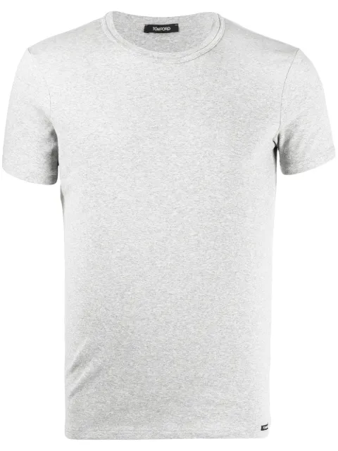 TOM FORD logo patch crew neck T-shirt Grey T4M081040