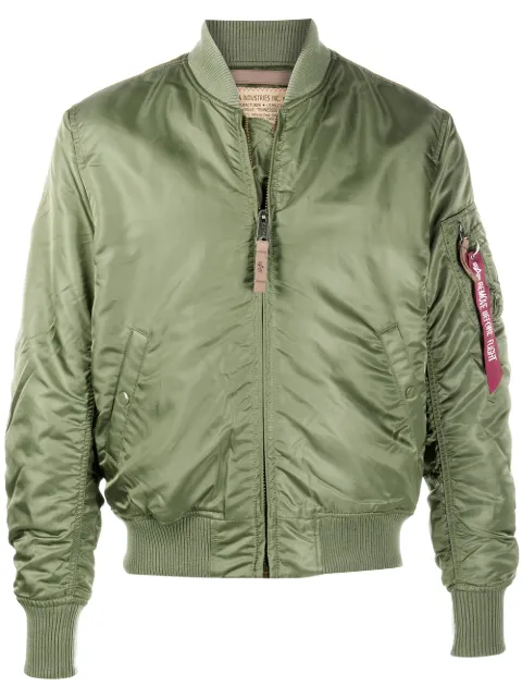 Alpha Industries MA-1 rib-trimmed bomber jacket Green 191118MA1VF59