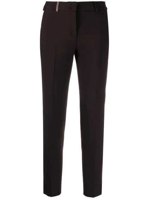 Peserico logo-plaque trousers Black P0471801934