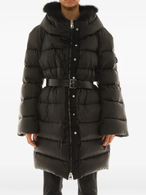 Ermanno Scervino textured-trim belted coat Black D370A304VOAFV